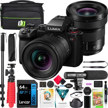 Panasonic LUMIX S5II Full Frame Mirrorless Camera Body with 14-28mm Lens Kit Bundle