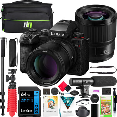 Panasonic LUMIX S5II Full Frame Mirrorless Camera Body with 85mm F1.8 Lens Kit Bundle
