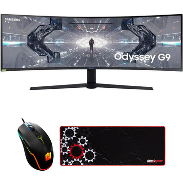 Samsung Odyssey 49" 1000R Curved Dual QHD 240Hz Gaming Monitor w/ Gaming Mouse Bundle