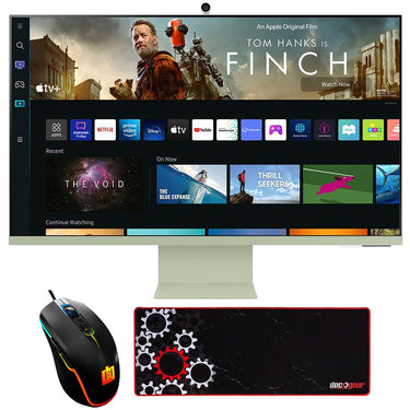 Samsung 32" M80B 4K UHD Smart Monitor w/Streaming TV, Spring Green + Gaming Mouse Bundle