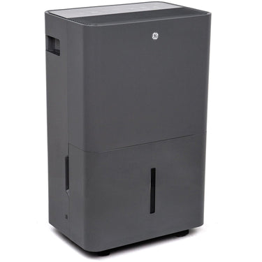 GE 50 Pint Portable Large Room Dehumidifier with Humidistat, Gray, Refurbished
