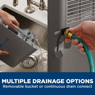 GE 50 Pint Portable Large Room Dehumidifier with Humidistat, Gray, Refurbished