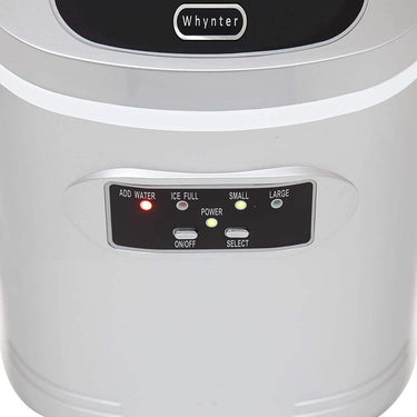 Whynter Compact Ice Maker, 27-Pound, Metallic Silver - Open Box