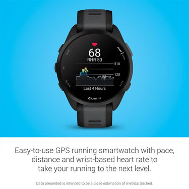 Garmin Forerunner 165 Smart Sport Watch Black+Slate Gray w/ 26 Month Protection
