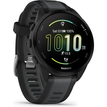 Garmin Forerunner 165 Music Smart Sport Watch, Black + Slate Gray w/ Warranty Bundle