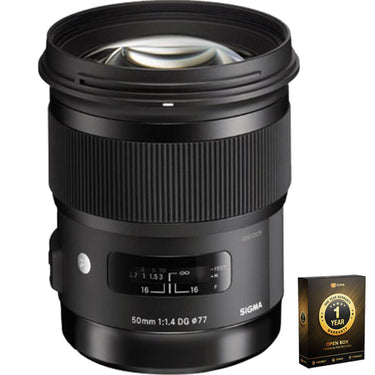 Sigma 50mm f/1.4 DG HSM ART Lens - Sony DSLR A Cameras Open Box + 1 Year Warranty Pack
