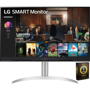 LG 32SQ730S-W 31.5" UltraFine Smart LED Monitor (Open Box) + 1 Year Warranty Pack