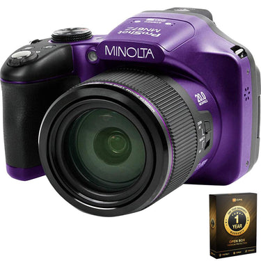 Minolta 20 MP HD Bridge Digital Camera w/67x Zoom (Open Box) + 1 Year Warranty Pack