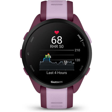 Garmin Forerunner 165 Music Smart Sport Watch, Berry + Lilac w/ Accessories Bundle