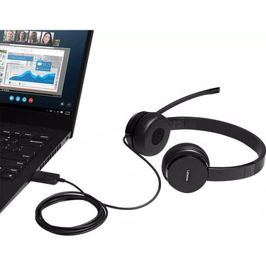 Lenovo 100 Stereo USB Headset in Black - 4XD0X88524