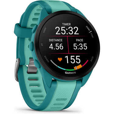 Garmin Forerunner 165 Music Smart Sport Watch, Turquoise + Aqua w/ Fitness Bundle