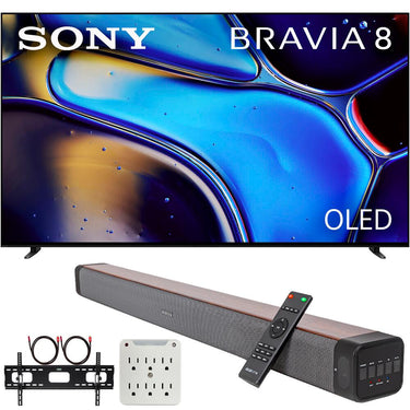 Sony BRAVIA 8 77 inch 4K HDR Smart OLED TV 2024 + Premium Soundbar + Mount Kit