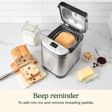 Cuisinart Bread Maker Machine, Compact and Automatic, Customizable Settings (Refurbished)
