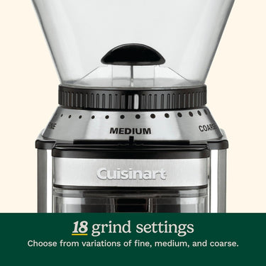 Cuisinart Supreme Grind Burr Mill-brushed Chrome, Silver, Automatic, Refurbished