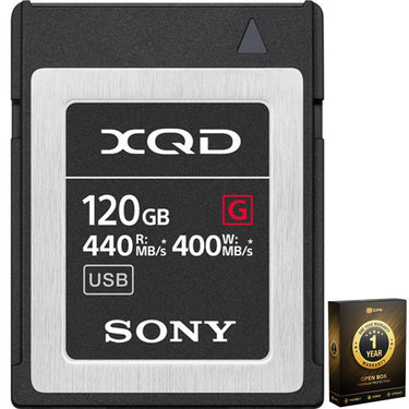 Sony Professional XQD G-Series 120GB Memory Card OPEN BOX + 1 Year Warranty Pack