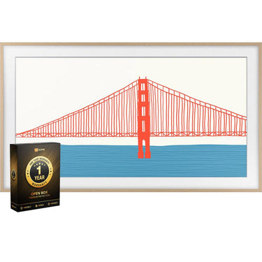 Samsung 43" The Frame Customizable Bezel Modern Teak Open Box + 1 Year Warranty