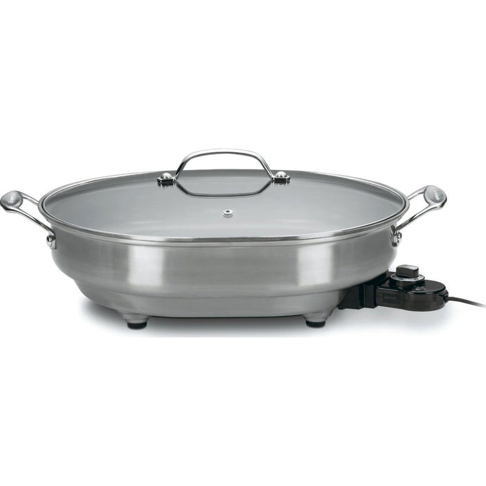 Cuisinart CSK150 1500W Nonstick Electric Skillet, Brushed Stainless,