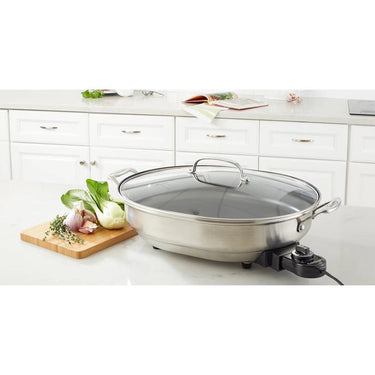 Cuisinart CSK-150 1500W Nonstick Electric Skillet, Brushed Stainless, Refurbished