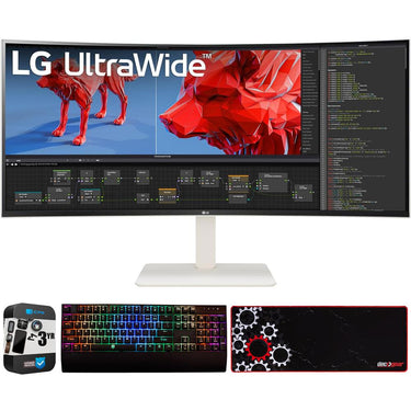 LG 38" UltraWide Curved Monitor with WQHD Nano IPS Display w/ 3 Yr Warranty Bundle