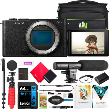 Panasonic LUMIX S9 Full Frame Mirrorless Camera Body Jet Black DC-S9BODYK + Deluxe Bundle