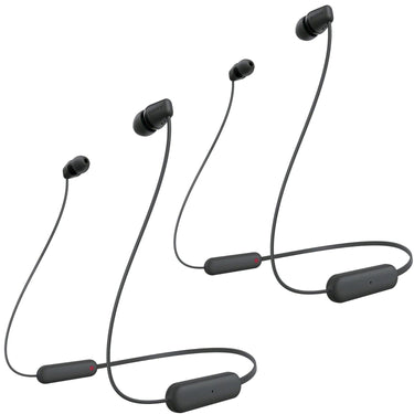 Sony WI-C100 Wireless In-Ear Headphones 2-Pack Bundle (Black)
