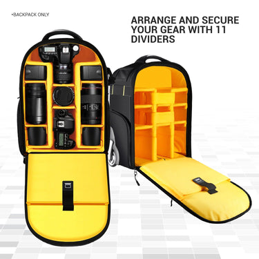 Deco Gear 3-in-1 Travel Camera Case - Waterproof Trolley, Backpack, Carry On Bag