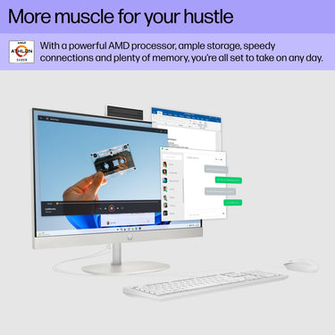 Hewlett Packard 23.8" All-in-One Desktop PC, FHD Display, AMD Athlon Silver 7120U, 8 GB RAM