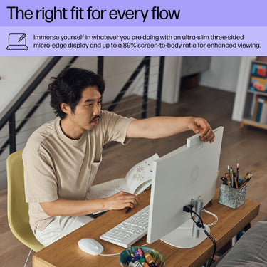 Hewlett Packard 23.8" All-in-One Desktop PC, FHD Display, AMD Athlon Silver 7120U, 8 GB RAM