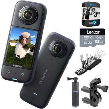 Insta360 X3 360CAM 5.7K 360 Video, 72MP Photos w/ 3Yr Warranty + Bike Accessory Bundle