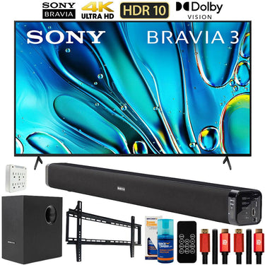 Sony BRAVIA 3 K55S30 55" 4K HDR LED TV (2024) with Deco Gear Home Theater Bundle
