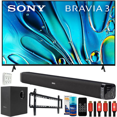 Sony BRAVIA 3 K65S30 65" 4K HDR LED TV (2024) with Deco Gear Home Theater Bundle
