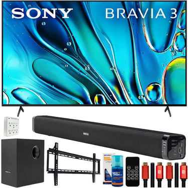 Sony BRAVIA 3 K85S30 85" 4K HDR LED TV (2024) with Deco Gear Home Theater Bundle