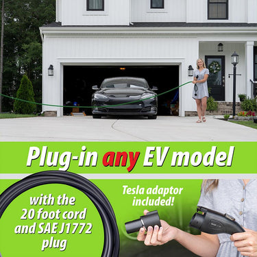 Deco Home 9.6KW Level 2 EV Charging Station with SAE J1772 and Tesla Plug - Open Box