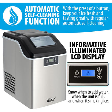 Deco Chef 44 LB Countertop Nugget Ice Maker in Stainless Steel - IM44NGSTS - Open Box