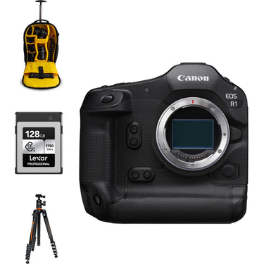 Canon EOS R1 24MP Full-Frame Mirrorless Camera Bundle with Travel Accessory Kit