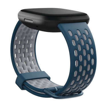 Fitbit Sense/Versa 3 Watch Sport Accessory Band, Sapphire/Grey, Large