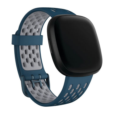 Fitbit Sense/Versa 3 Watch Sport Accessory Band, Sapphire/Grey, Large