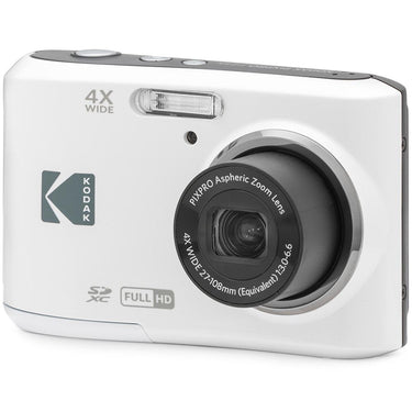 Kodak PIXPRO FZ45 16MP Digital Camera White with Lexar 64GB Memory Card