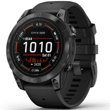 Garmin Epix Pro (Gen 2), 47mm, Sapphire, Carbon Gray DLC Titanium, Black