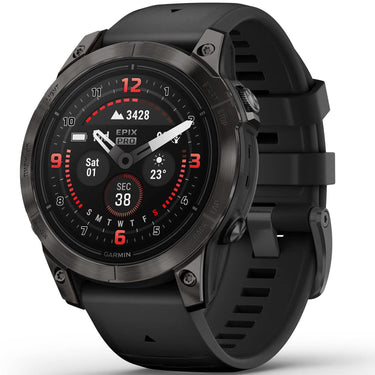 Garmin Epix Pro (Gen 2), 47mm, Sapphire, Carbon Gray DLC Titanium, Black