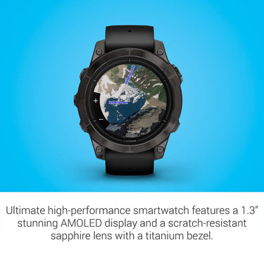 Garmin Epix Pro (Gen 2), 47mm, Sapphire, Carbon Gray DLC Titanium, Black