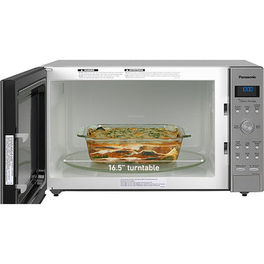 Panasonic 1.6 cu ft Cyclonic wave Stainless Front & Silver Body Dial Control - Open Box