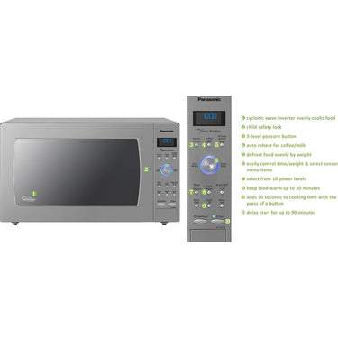Panasonic 1.6 cu ft Cyclonic wave Stainless Front & Silver Body Dial Control - Open Box