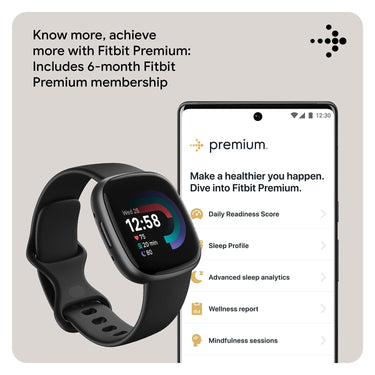 Fitbit Versa 4 Fitness Smartwatch with GPS, 24/7 Heart Rate - Black/Graphite
