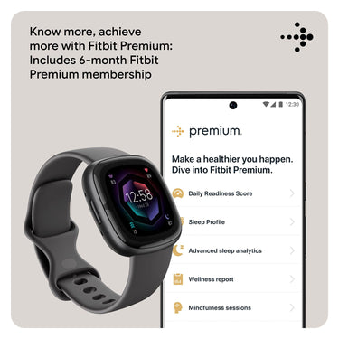 Fitbit Sense 2 Advanced Health & Fitness Smartwatch, Sleep Tools - Shadow Grey/Graphite