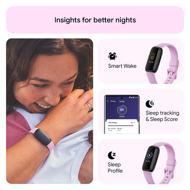 Fitbit  Inspire 3 Health & Fitness Tracker, Stress Management - Lilac Bliss/Black