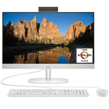 Hewlett Packard 23.8" All-in-One Desktop PC AMD Athlon Silver 7120U, 8 GB RAM +Mouse Pad Bundle