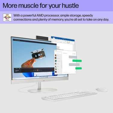 Hewlett Packard 23.8" All-in-One Desktop PC AMD Athlon Silver 7120U, 8 GB RAM +Mouse Pad Bundle