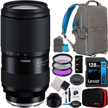 Tamron 50-300mm F/4.5-6.3 Di III VC VXD Lens for Sony E-Mount Mirrorless Cameras Bundle