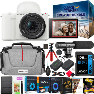 Sony ZV-E10 II Mirrorless Camera White + 16-50mm OSS II Zoom Lens Kit Creator Bundle